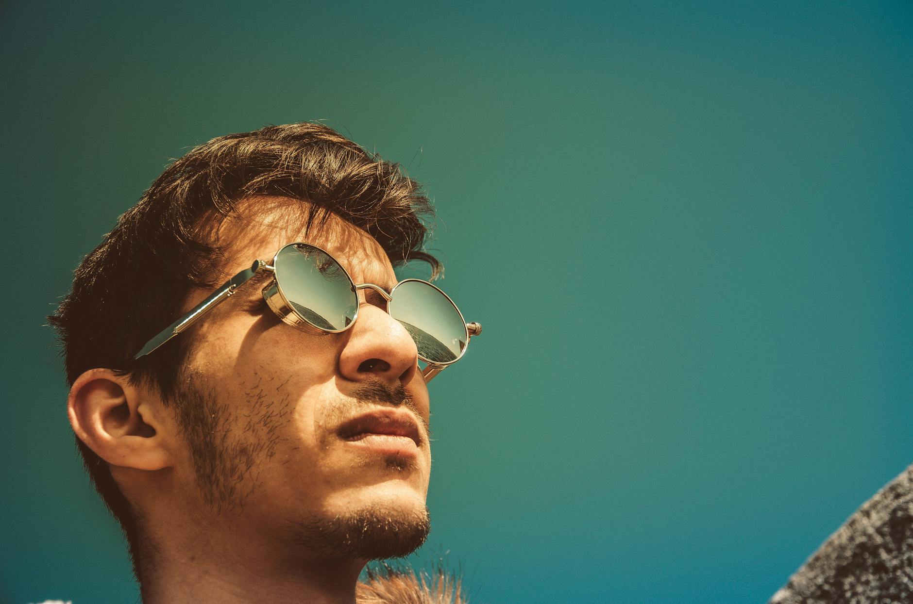 man wearing black sunglasses